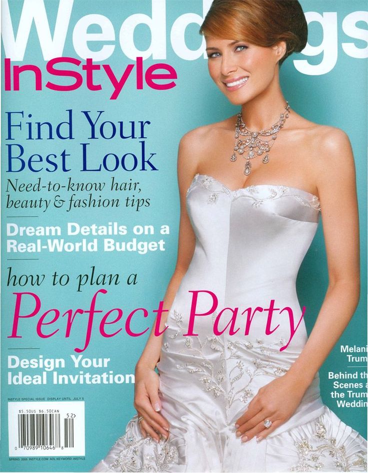 Melania Trump on cover of Wedding InStyle Magazine