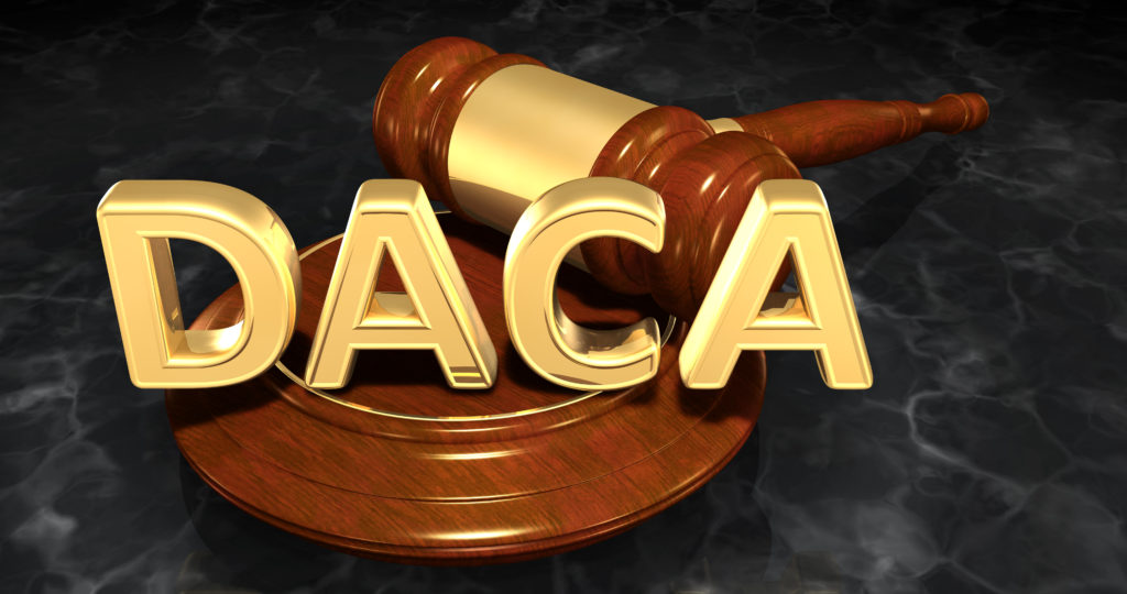 DACA appears over gavel